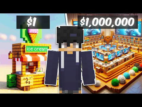 Turning $1 STORE Into $1,000,000 Store In Minecraft...