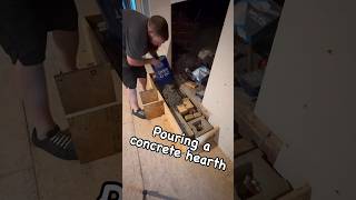 Pouring a concrete fireplace hearth #concrete #diy #homeimprovement