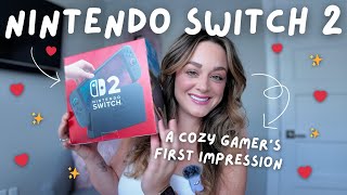 NINTENDO SWITCH 2!! ❤️✨ | cozy unboxing, setup, first impressions, mario kart world + more!