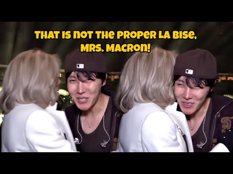 BTS j hope : First Lady Macron Breaks French Guideline to Kiss Hobi