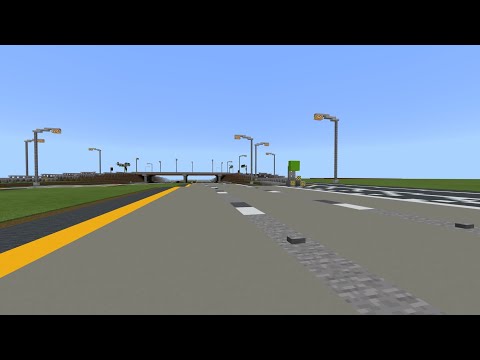Minecraft: Freeway Construction Episode 4 - Traffic Lights - Street Lights - Signs (Speed Build)