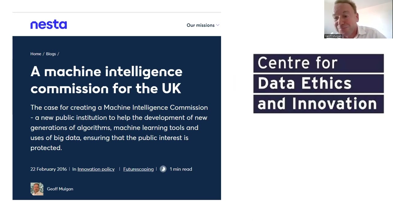 Geoff Mulgan - AI, governance and innovation for the public good