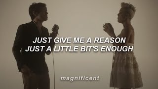 Download lagu P!nk - Just Give Me a Reason (Lyrics) ft. Nate Ruess mp3