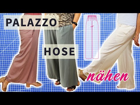Weite Hose mit Gummizug nähen ✂️ Palazzo Hose Kira