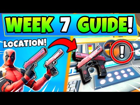 Fortnite DEADPOOL WEEK 7 CHALLENGES: 2 PISTOLS + Superheroes! How to Get Deadpool Battle Royale