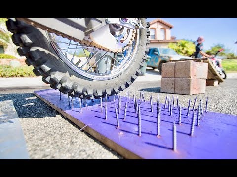 Flat Tire Long Jump Challenge On PITBIKES!!!