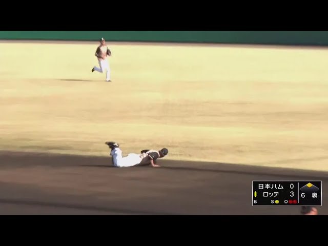 【ファーム】ファイターズ・渡邉 見事なダイビングキャッチで投手を助ける!! 2019/3/26 M-F(ファーム)