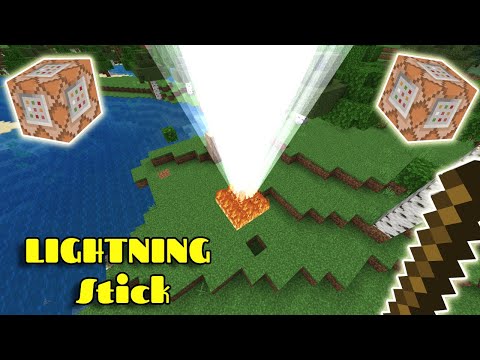 Minecraft Bedrock Lightning Stick | Bedrock Command Block Tutorial