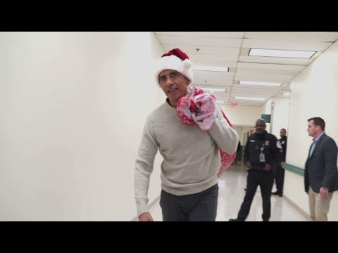 Video Thumbnail: Obama delights sick children as Santa in Washington