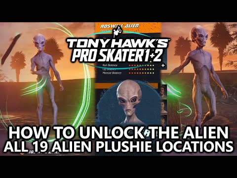 Tony Hawk's Pro Skater 1 + 2 - How to Unlock Alien Secret Character - All 19 Alien Plushie Locations