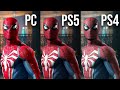 Spiderman PC Release Comparison 4K 60 FPS (PS4/PS5/PC)