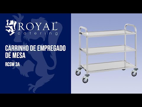 vídeo - Carrinho de empregado de mesa - 3 prateleiras - 150 kg