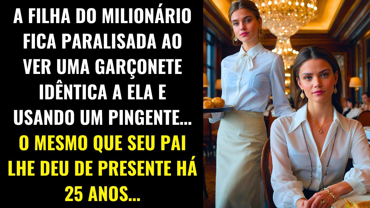 A FILHA DO MILIONÁRIO FICA PARALISADA AO VER UMA GARÇONETE IDÊNTICA A ELA E USANDO UM PINGENTE…