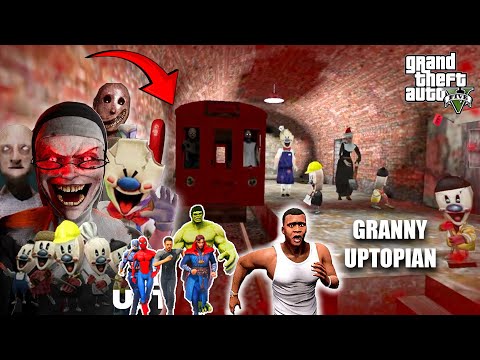 Franklin Fight With Granny & Grandpa and Evil nun or Ice Cream Man House For Save Avengers in GTA 5!