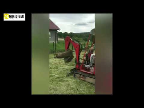 МД-3 Minidiger работа по переносу столбиков на новый забор