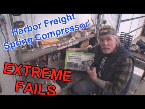 Harbor Freight TOOL REVIEW - This Spring Compression Tool SUCKS! Extreme Fails