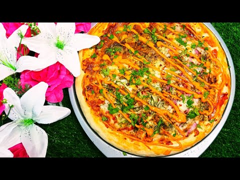 Thick pan pizza 3 in 1 with 3 different flavours||...