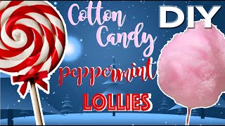 🍭DIY COTTON CANDY & GIANT PEPPERMINT LOLLYPOP CHRISTMAS ORNAMENTS!..SUPER CUTE!🍭