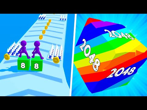 Merge Stack Run 2048 vs Bounce Merge 2048 Join Numbers - Max Level Gameplay (Part 1)