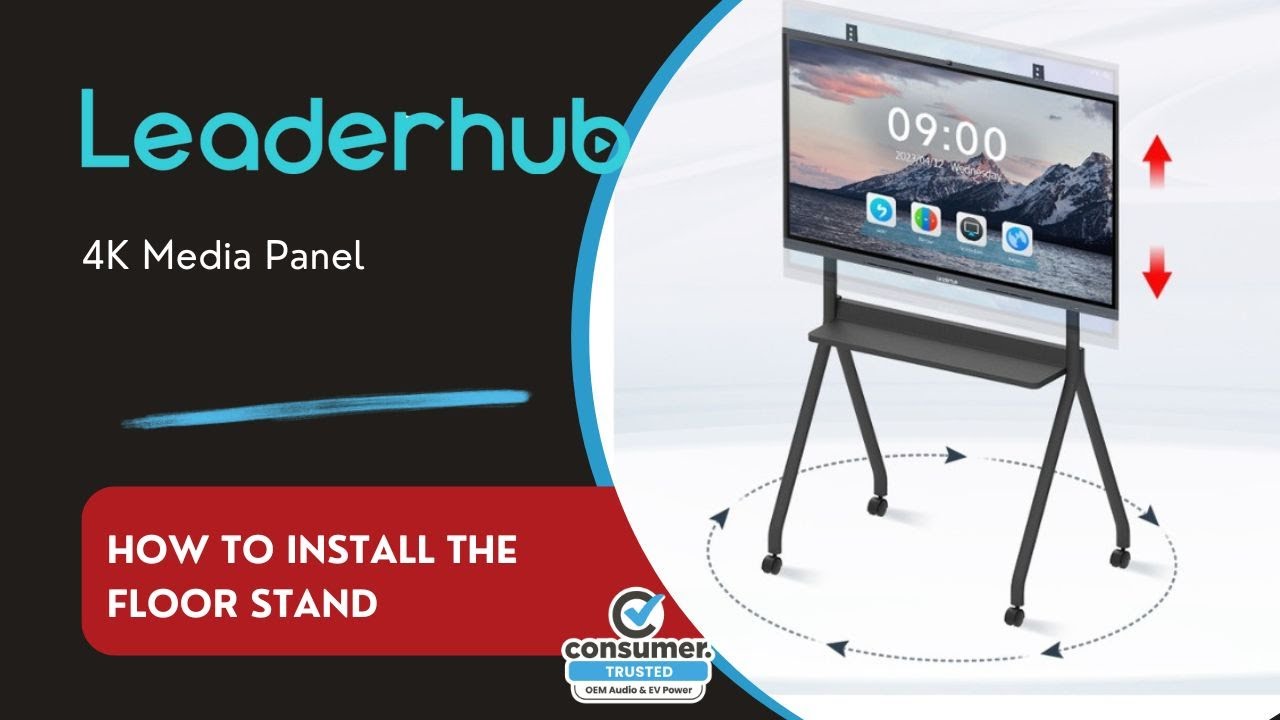 Installation Instructions | Floor Stand for the Leaderhub 4K Media Panel