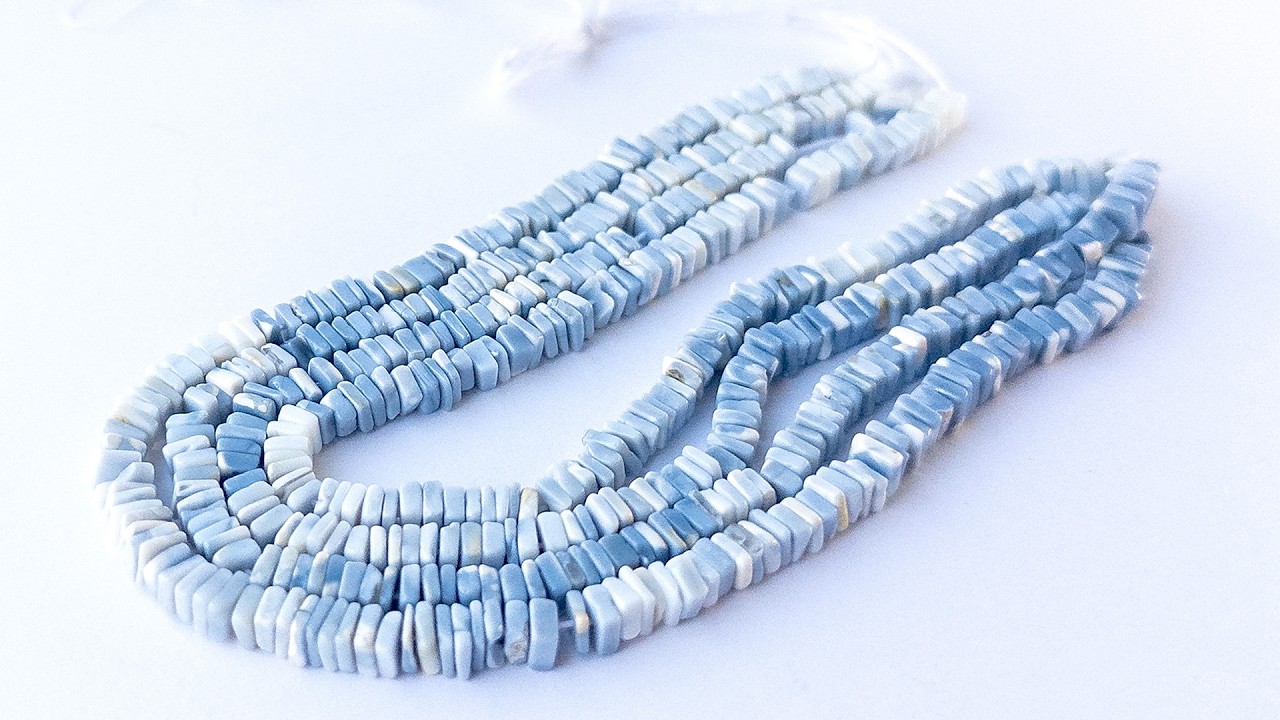 Denim Opal | Square Heishi | 4.5mm Bead Size | 41cm Strand Length video