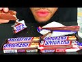 ASMR SNICKERS CHOCOLATE CANDY BAR ICE CREAM CHALLENGE NO TALKING EATING SWEET TREATS MUKBANG