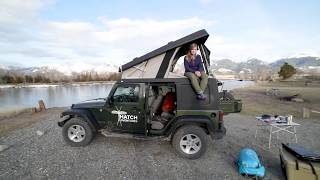 Hatch Adventures Jeep Wrangler Ursa Minor Camper Set Up and Tear Down