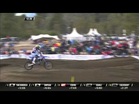 Romain Febvre passes Shaun Simpson MXGP of Patagonia Argentina MXGP Race 1 2016