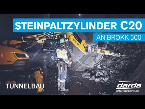 DARDA - STEINSPALTZYLINDER C20 an Brokk 500 - Tunnelbau