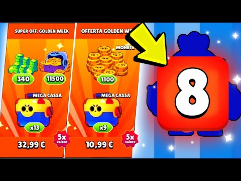 ECCO CHE SUCCEDE SE SHOPPO TUTTE OFFERTE DELLA GOLDEN WEEK SU BRAWL STARS! 8 SKIP BOX OPENING!