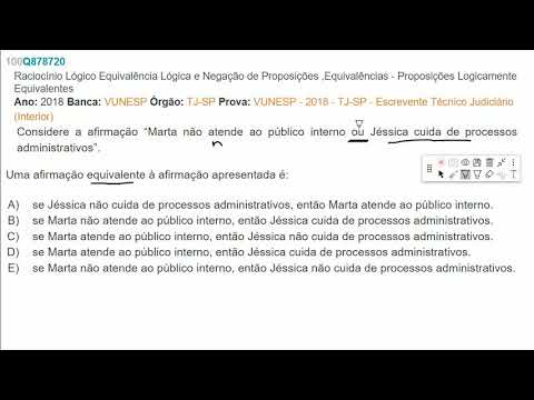 RACIOCÍNIO LÓGICO Prova: VUNESP - 2018 - TJ-SP - Escrevente Técnico Judiciário (Interior)-