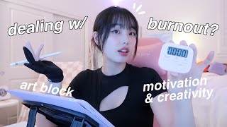 HOW I DEAL WITH BURNOUT, ART BLOCK, FINDING MOTIVATION & CREATIVITY (draw with me) | WEBTOON VLOG