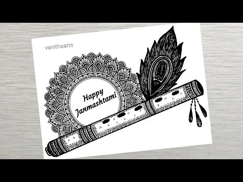 How to draw Mandala for Beginners flute feather mandala art flute feather drawing stepbystep