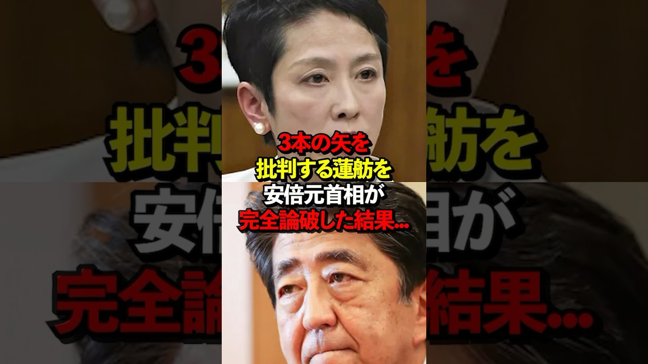 3本の矢を批判する蓮舫を安倍元首相が完全論破した結果...
