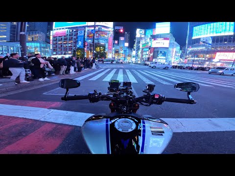 [4K] YAMAHA MT09 | Winter Cyberpunk City