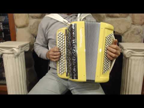 3999 - Lemon Yellow Maugein Chromatic Button Accordion C System MM 64 80 $3999