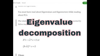 Eigenvalue decomposition explained with example