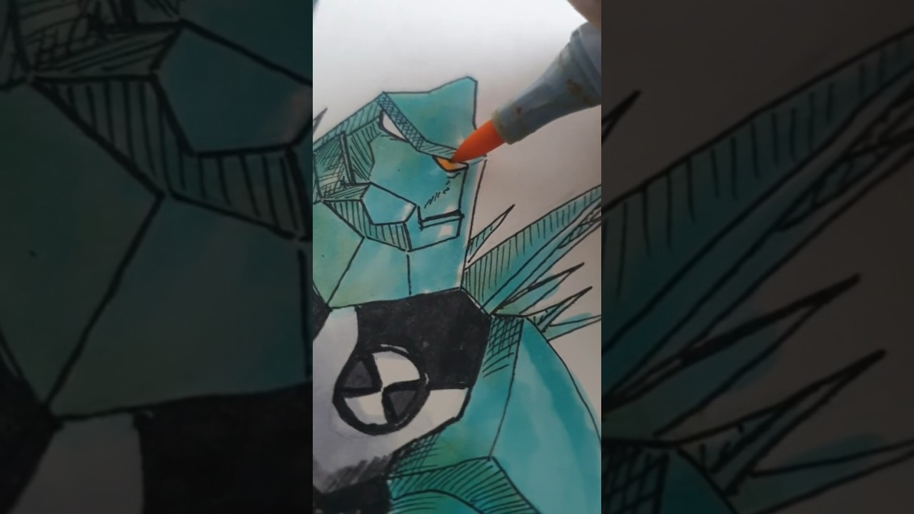 colouring DIAMOND HEAD 💎🗿🔥🖍️ #art #sketchbook #comicart #copicmarkers #shorts