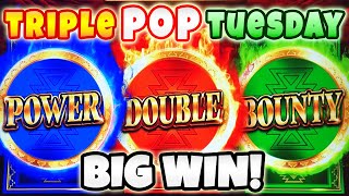 Coin Trio Buffalo TRIPLE POP BIG WIN for Triple Pop Tuesday! BIG WIN at Circa Casino in Las Vegas!