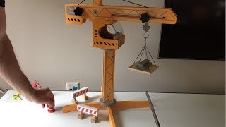 Hape Crane Lift Kid's Wooden Construction Toys Unboxing and Putting Together (Stem Toys)