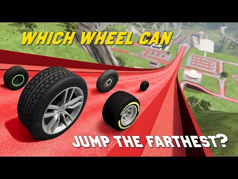 Which Car Wheel Can Jump The Farthest? #5 - BeamNG Drive