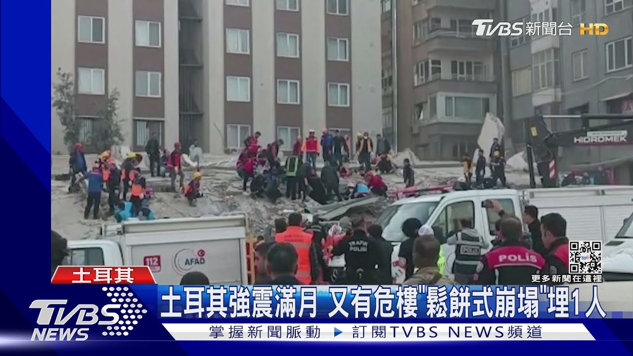 土耳其強震滿月 又有危樓「鬆餅式崩塌」埋1人