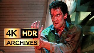 Evil Dead 2 [ 4K - HDR ] - Possessed Hand. Ash cuts off his hand with a chainsaw (1987)