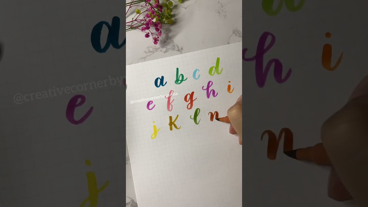 a to z  calligraphy | lowercase letters in calligraphy | staedtler watercolor brush pen