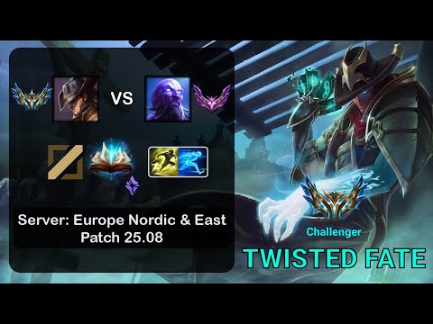 Twisted Fate Mid vs Ryze - EUNE Challenger - Patch 25.08
