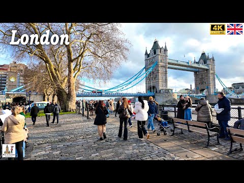 London 2026 Walking Tour | Crowded Bishopsgate To Iconic Tower Bridge & London Bridge [4K]