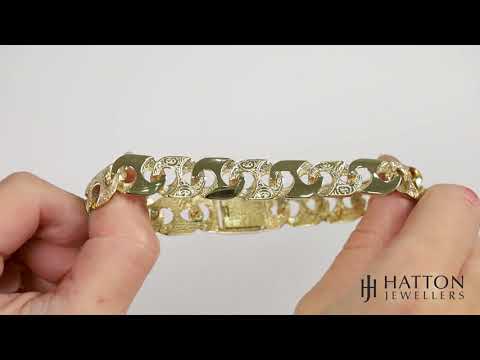9ct Yellow Gold Heavy Patterned Mariner Chain - B32