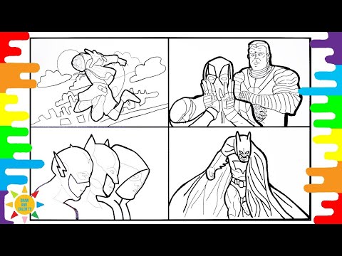 SUPERHEROES Coloring Page|BATMAN|DEADPOOL|FLASH|Cartoon - On & On (feat. Daniel Levi) [NCS Release]