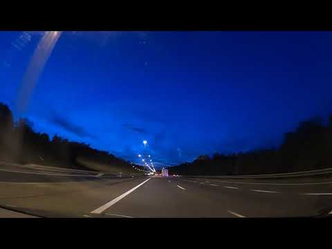 Przejazd Dąbrowa Górnicza S1 Gierkówka - Katowice A4 20.10.2020 18:00 - Timelapse twilight