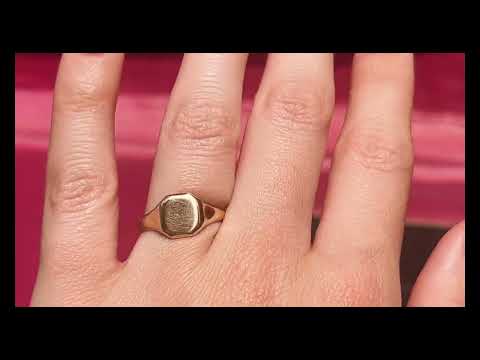 Art Deco 9ct Gold Square Signet Ring, c.1920 #X1506